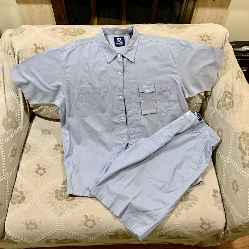 Vintage 2Pc Kani Blue Short Set